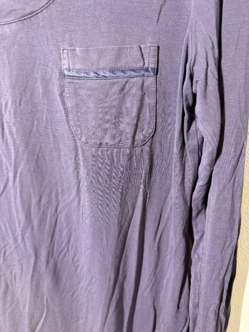 Soma Womens Small Navy Blue Long Sleeve Scoop Neck Sleep Pajama Tee‎ Scoop Neck